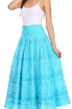 Sakkas Lace And Ribbon Peasant Boho Skirt -Layer Outfit 10901923758179 14