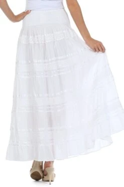 Sakkas Lace And Ribbon Peasant Boho Skirt -Layer Outfit 10901923889251 19