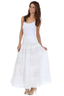 Sakkas Lace And Ribbon Peasant Boho Skirt -Layer Outfit 10901923922019 20