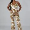 White Medallion Print Wide Leg Jumpsuit -Layer Outfit 11265009451092 1