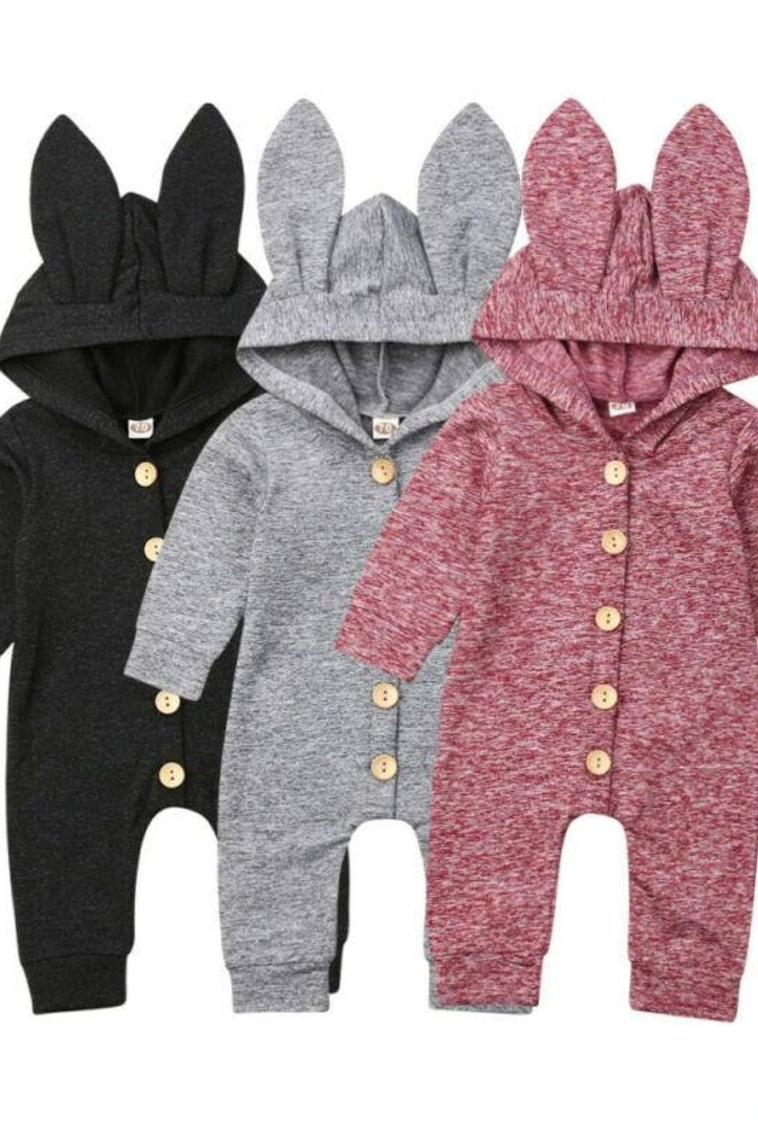 Baby Girl Boy 3D Ears Hooded Warm Jumpsuit 3 Baby Girl Boy 3D Ears Hooded Warm Jumpsuit