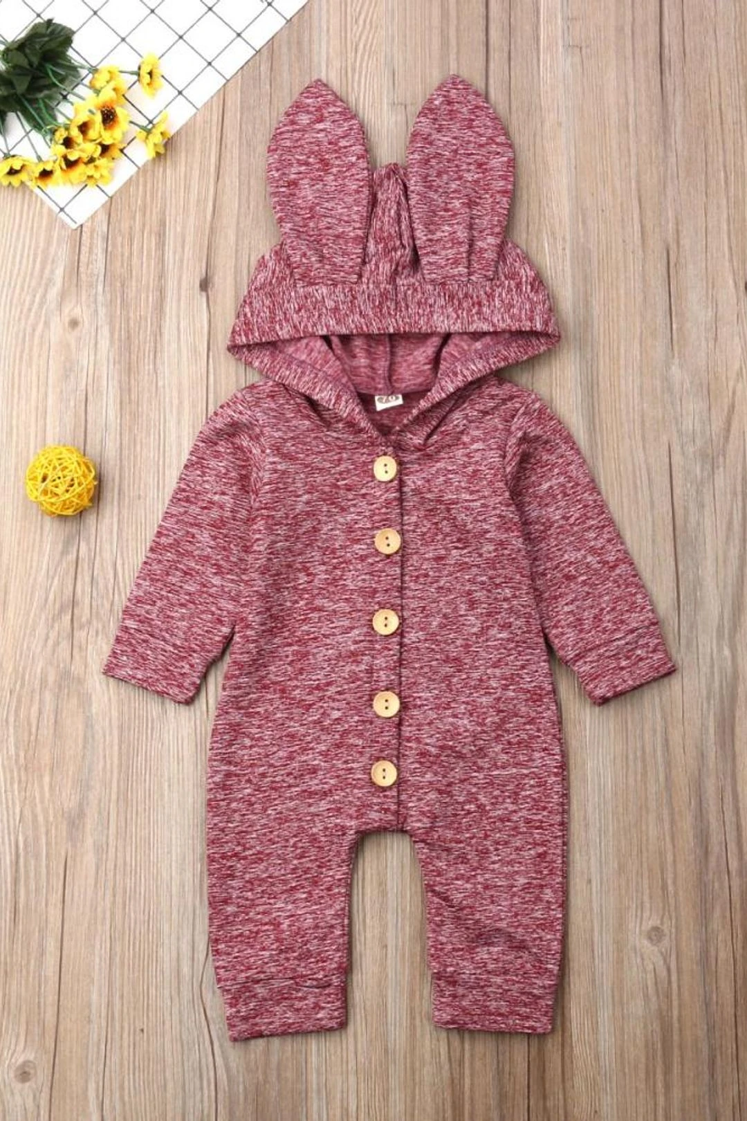 Baby Girl Boy 3D Ears Hooded Warm Jumpsuit 10 Baby Girl Boy 3D Ears Hooded Warm Jumpsuit - Image 8