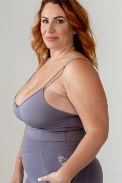 Beyond Basic Sports Bra - Grey Mauve -Layer Outfit 12808235876418 10