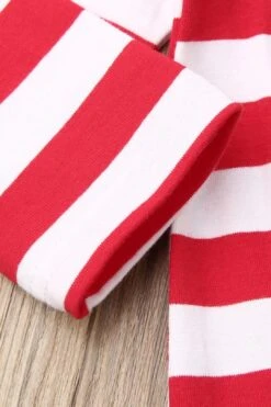 Baby Girl Santa Claus Deer Embroidery Striped Long-sleeve Jumpsuit -Layer Outfit 12812070748203 6