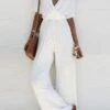 Women's V Neck Loose Party Casual Jumpsuit -Layer Outfit 1288258027531 1