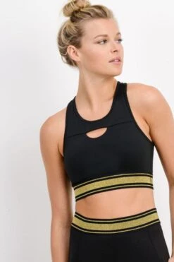 Glittery Gold Stripe Bra