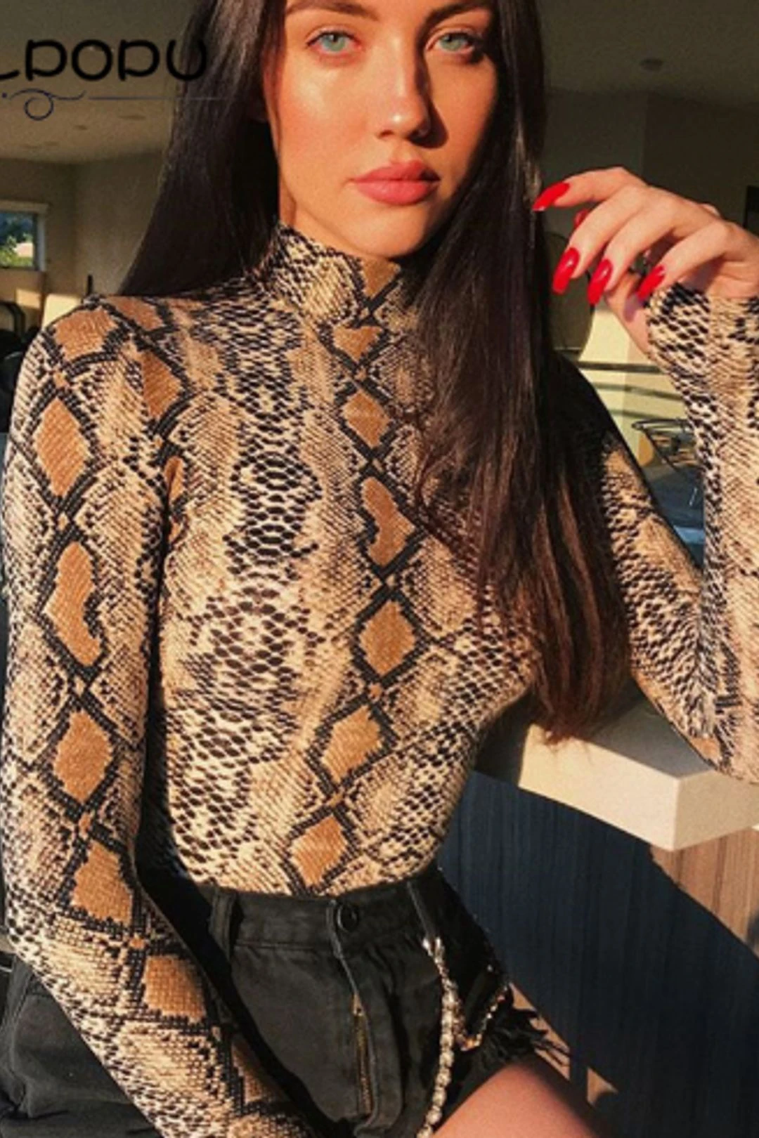 Women's New AliExpress Snake Long Sleeve Jumpsuit 6 Women's New AliExpress Snake Long Sleeve Jumpsuit - Image 4