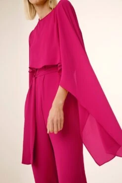 Asymmetrical 2 Piece Cape Jumpsuit -Layer Outfit 13428809826391 4