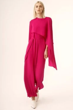 Asymmetrical 2 Piece Cape Jumpsuit