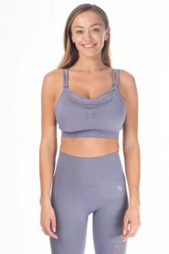 Malibu - Yoga Seamless Nursing Sports Bra (Ashley Blue) -Layer Outfit 13489004773494 2