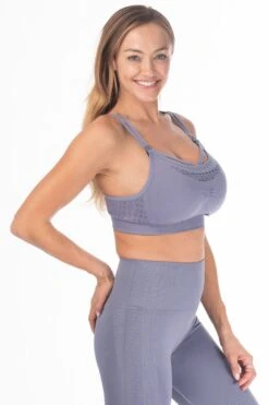 Malibu - Yoga Seamless Nursing Sports Bra (Ashley Blue) -Layer Outfit 13489004806262 3