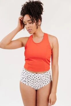 Persimmon Racer-Back Crop Top