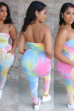 Sweet Tie Dye Jumpsuit Milkshake