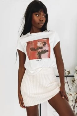 Lucy Ribbed Mini Skirt Beige