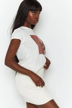 Lucy Ribbed Mini Skirt Beige -Layer Outfit 14038204055609 8