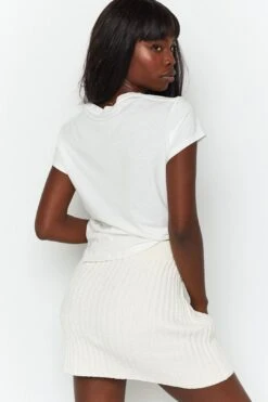 Lucy Ribbed Mini Skirt Beige -Layer Outfit 14038204153913 9