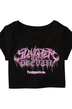 Slaughter To Prevail - Pink Demolisher Bling Crop Top