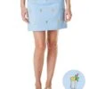 Stretch Twill Ali Skirt With Embroidered Lucky Mint Juleps In Liberty Blue By Castaway Clothing 1 Stretch Twill Ali Skirt With Embroidered Lucky Mint Juleps In Liberty Blue By Castaway Clothing -Layer Outfit 14197570404424 1