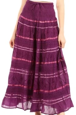 Sakkas Lace And Ribbon Peasant Boho Skirt -Layer Outfit 14295058514019 7