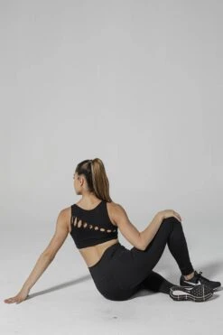 Back In Business Black Sports Bra 11 Back In Business Black Sports Bra -Layer Outfit 14443940544649 5