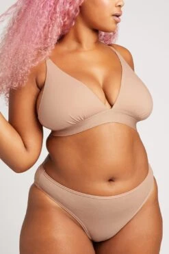 Cotton Triangle Bra In Buff -Layer Outfit 14454098067529 3