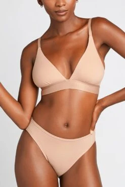 Cotton Triangle Bra In Buff -Layer Outfit 14556278259785 5