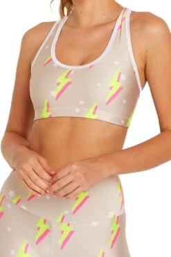 Nude Neon Bolts Sports Bra