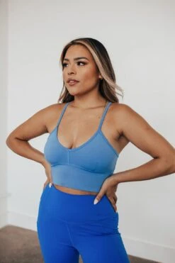 Beyond Basic Sports Bra - Marina Blue -Layer Outfit 14679091347522 3