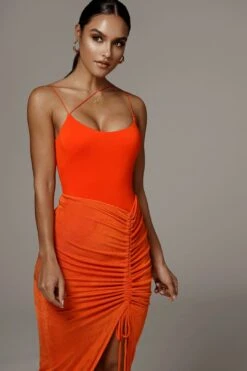 ORANGE AURA SLINKY SKIRT -Layer Outfit 14691900719192 4