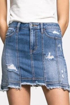 High Rise Denim Mini Skirt -Layer Outfit 14723038740522 2
