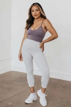 Beyond Basic Sports Bra - Grey Mauve -Layer Outfit 14824879259714 7