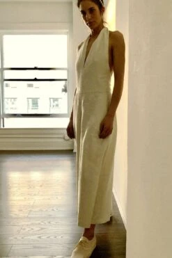 Oran Jumpsuit Raw Silk Ivory Cream {Custom Made To Order} -Layer Outfit 14899238273162 4
