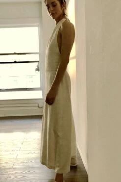 Oran Jumpsuit Raw Silk Ivory Cream {Custom Made To Order} -Layer Outfit 14899238305930 3