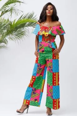Women Jumpsuit Ruffle Off-Shoulder Long Ankara Jumpsuit 10 Women Jumpsuit Ruffle Off-Shoulder Long Ankara Jumpsuit -Layer Outfit 14903521247299 3