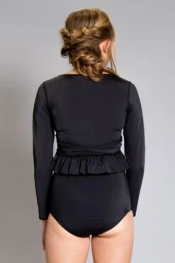 Youth Wrap Top Rashguard | Solid Black -Layer Outfit 14991415705634 4