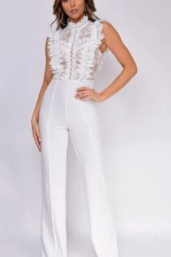 Vanna White Crotchet Flared Leg Jumpsuit -Layer Outfit 15030657351813 2