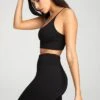 SEAMLESS RIBBED BRA | BLACK001