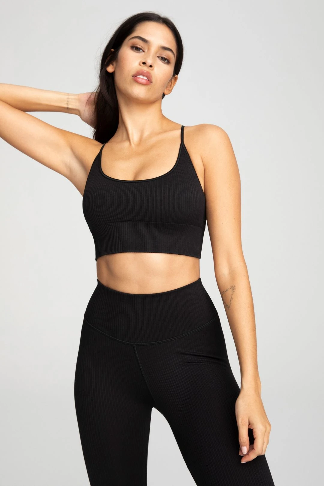 SEAMLESS RIBBED BRA | BLACK001 4 SEAMLESS RIBBED BRA | BLACK001 - Image 2