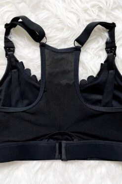 Lucie - HIIT Scalloped High Impact Nursing Sports Bra (Noir) -Layer Outfit 15273789325430 7