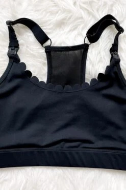 Lucie - HIIT Scalloped High Impact Nursing Sports Bra (Noir) -Layer Outfit 15273789358198 6