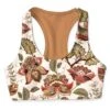 Bohemia Stella Nude Beige Floral Print Seamless Sport Yoga Bra - Women