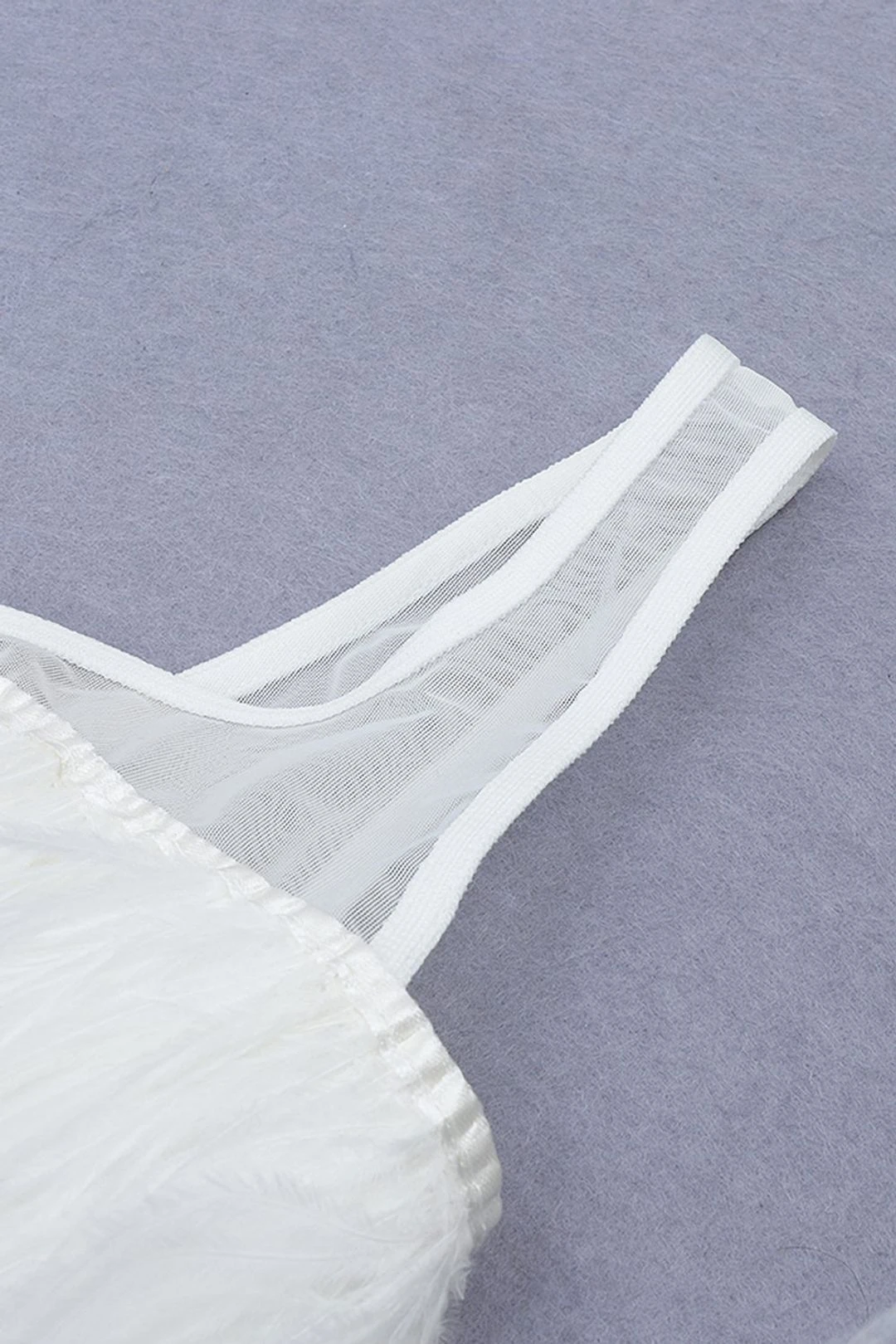 One Shoulder Feather Mesh Bandage Patchwork Jumpsuit 12 One Shoulder Feather Mesh Bandage Patchwork Jumpsuit - Image 10