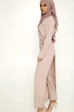 Mink Wrap Waist Jumpsuit -Layer Outfit 15552188055657 3