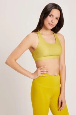 Crossed Medium Support Sports Bra - Chartreuse 6 Crossed Medium Support Sports Bra - Chartreuse -Layer Outfit 15748774035555 2