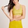 Crossed Medium Support Sports Bra - Chartreuse -Layer Outfit 15748774101091 1