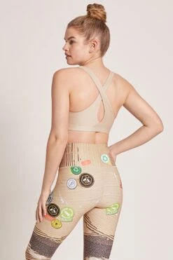 Crossed Medium Support Sports Bra - Sand -Layer Outfit 15748901601379 3