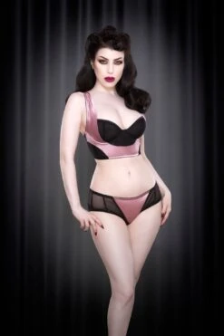 KMD Audrey Silk Longline Bra In Amethyst 32B