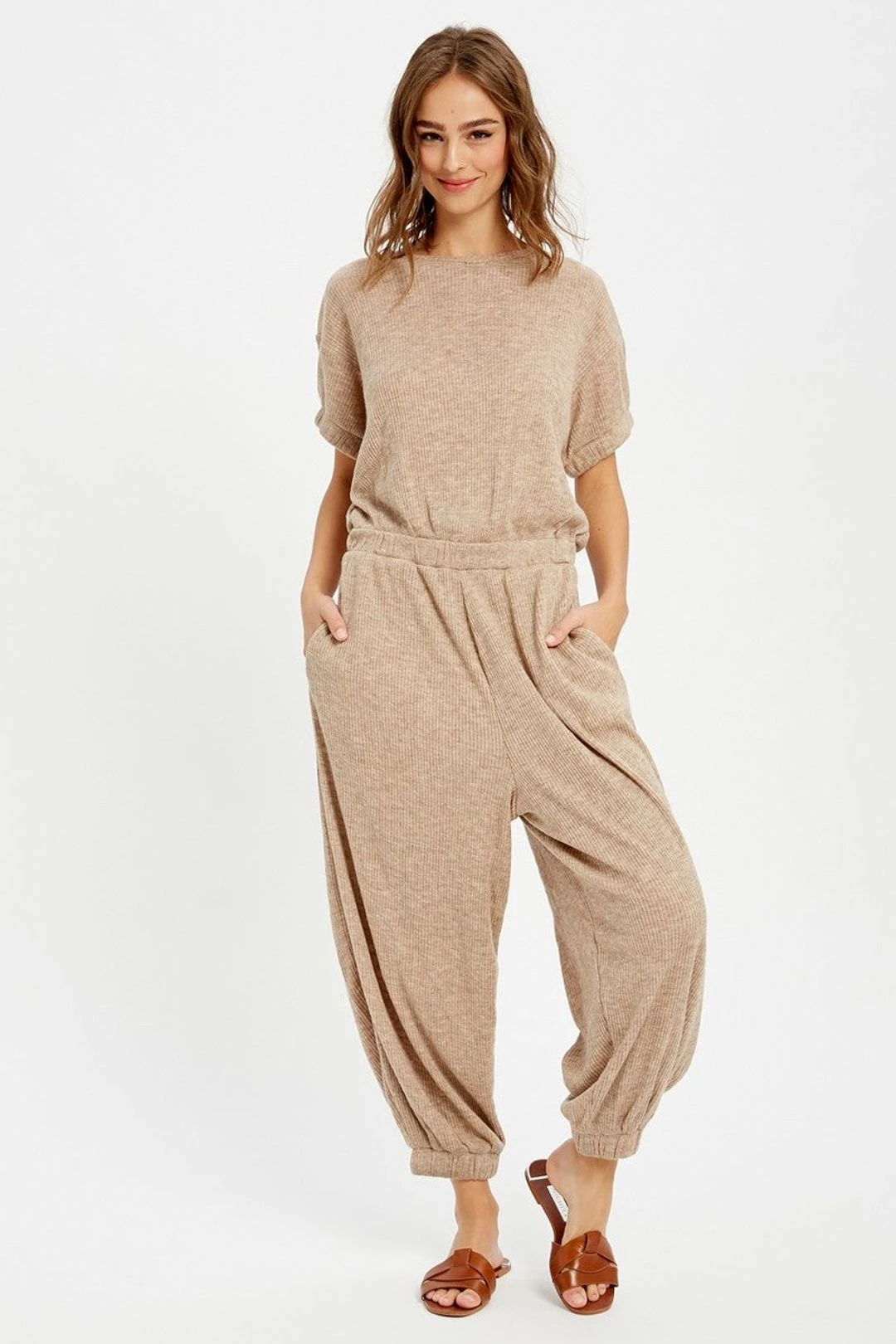 Mocha Ribbed Jumpsuit 6 Mocha Ribbed Jumpsuit - Image 4