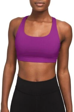 Magenta UV 50+ Stella Purple Seamless Racerback Sport Yoga Bra - Women