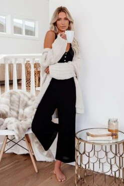 PREORDER - Spring Ahead, Fall Back Pocketed Thermal Jumpsuit - Black -Layer Outfit 16226474721342 5